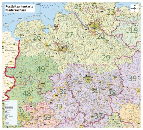 Postleitzahlenkarte plz von - plz,